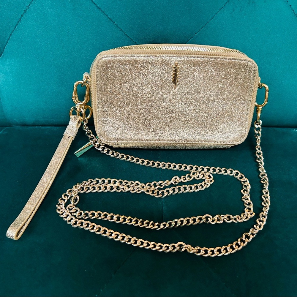 Thacker Ronnie Metallic Leather Crossbody Bag